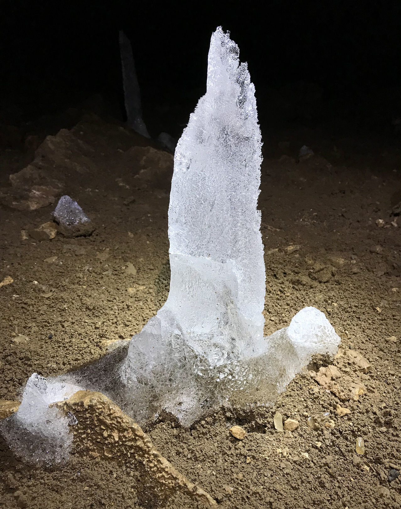 Ice stalagmite